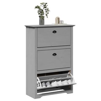 Berkfield Home Shoe Rack BODO Grey 80x35x118 cm | Size: 80 x 35 x 118 cm