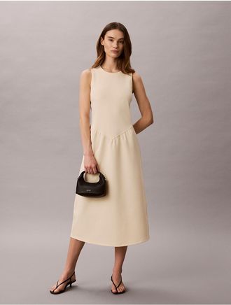Calvin Klein Womens Flared Midi Dress - Neutral - XL