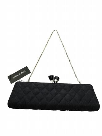 Sondra Roberts Womens Fabric Quilted Clutch Bag In Black