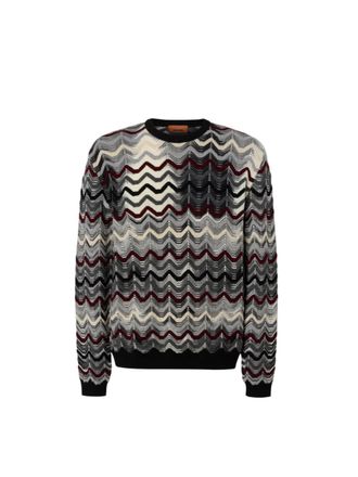 Missoni Crew-Neck Sweater With Geometric Zigzag Pattern