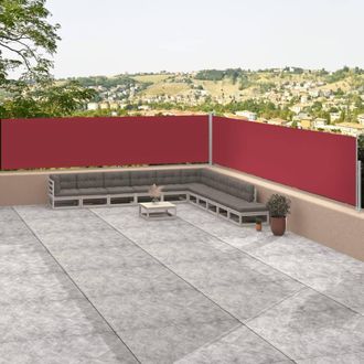Berkfield Home Retractable Side Awning Red 117x1200 cm