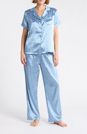 Tart Ginnie Satin Pajamas in Classic Dot- Faded Denim at Nordstrom Rack, Size X-Large