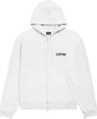Balenciaga Felpa Over Zip-Up Hoodie In Cotone