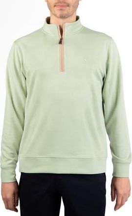 Tailorbyrd Ottoman Rib Quarter Zip Sweater in Sage at Nordstrom Rack, Size X-Large