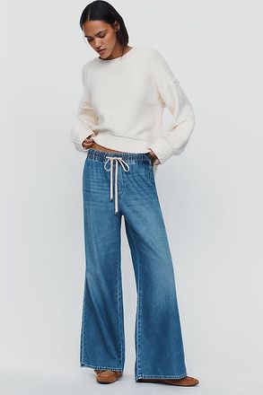 7 For All Mankind Petite Wide-Leg Pull-On Jeans