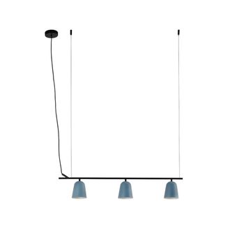 Netlighting Studio 3 Light Bar Pendant Ceiling Light Matt Black Blue