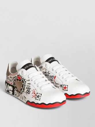 Dolce & Gabbana crystal embellished calf leather low top sneakers