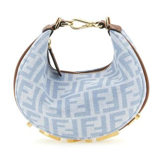 Fendi Bolso de hombro OLock de mezclilla con monograma - Bags - Mujer - Azul - ONE SIZE