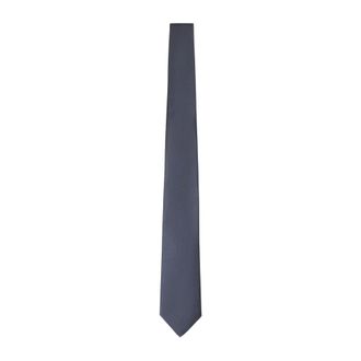 Canali Ties, male, Blue, Size: ONE SIZE Navy Blue Silk Tie