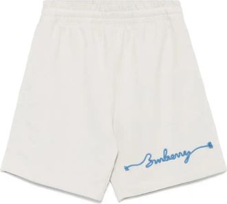 Burberry Logo-Embroidered Track Shorts - Mens - Cotton