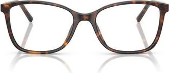 Dolce & Gabbana 52mm Rectangular Optical Glasses in Havana /Demo Lens at Nordstrom