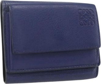 Loewe Pre-owned Wallets, female, Blue, Size: ONE SIZE Pre-owned Leather Wallet