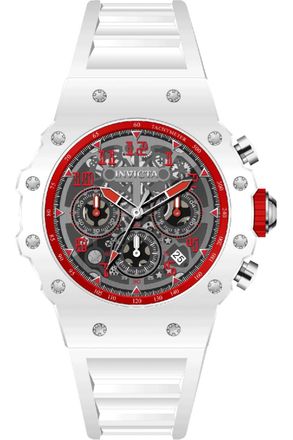 Invicta Racing 69660 Herenhorloge - Quartz Uurwerk - Acryl met Zilveren Wijzerplaat - 43 mm