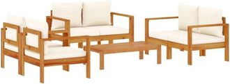 vidaXL 5 Piece Garden Sofa Set with Cushions Solid Wood Acacia vidaXL