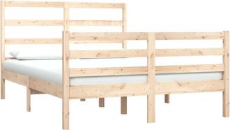vidaXL Bed Frame without Mattress Solid Wood Pine 135x190 cm Double Double Vidaxl