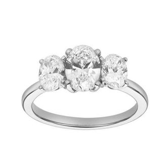 LuvMyJewelry Delila 14K Gold Oval Cut Lab Grown Diamond Trinity Ring - 2 ct in 14K White Gold at Nordstrom, Size 6.5