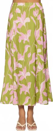 Lost + Wander Flora Alcazar Maxi Skirt In Green