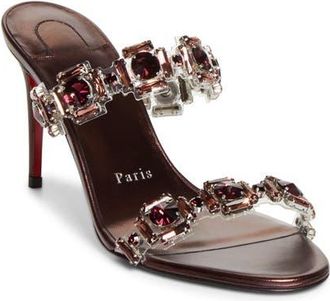 Christian Louboutin Just Jewel Crystal Embellished Stiletto Sandal in Vers Palacy/Lin Palacy at Nordstrom, Size 10.5Us