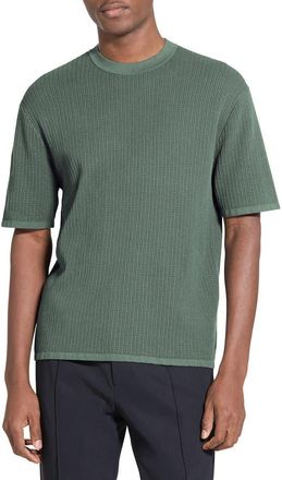 Theory Tactile Cotton Open Stitch T-Shirt in Light Pine Grove at Nordstrom, Size Xx-Large