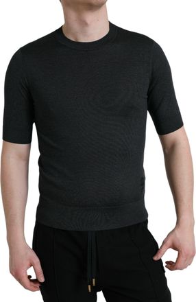 Dolce & Gabbana Dark Gray Crew Neck Short Sleeves Mens T-shirt