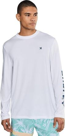 Hurley Riptide Long Sleeve Swim Shirt Mens Swimwear White : 2XL, Elastane/Polyester