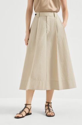 Brunello Cucinelli Sartorial skirt with monili in Beige at Nordstrom, Size 42 It
