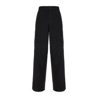 Dries Van Noten Wide Trousers, male, Black, Size: M Pantaloni