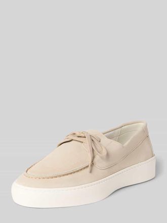 Steve Madden Loafers aus Leder mit Schn&uuml;rung Modell Leeway in Taupe, Gr&ouml;&szlig;e 40