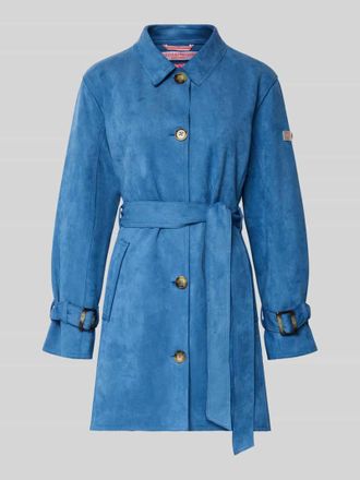 Frieda & Freddies Trenchcoat mit Bindeg&uuml;rtel Modell CORDELIA in Blau, Gr&ouml;&szlig;e 34
