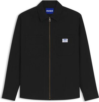 HUGO BOSS Oversized-fit overshirt in stretch-cotton canvas