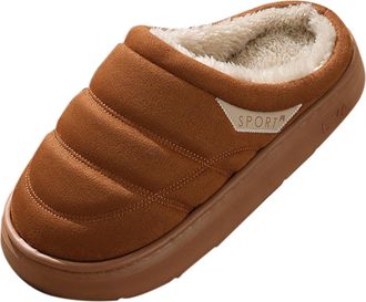 Generic House Slipper for Men Size 8 Mens and Womens Spring Autumn and Winter Home Indoor Thick Plush Soft Non Silent Warm Wrapped Toe Couple Same Style Plush