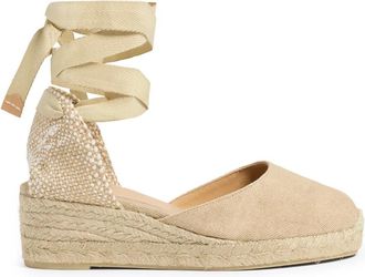 Castaner Carina/3/002 5 cm sleehakken - Dames - Sleehakken - Beige - 41 EU - Katoen - Schoenen