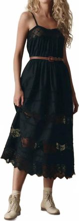 The Great. Rosette Crochet Dress In Black