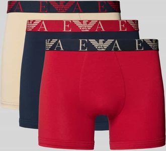 Emporio Armani Boxershorts mit elastischem Logo-Bund im 3er-Pack in Beige, Größe XXL