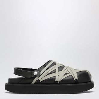 Rick Owens Sabot Megalace con lacci incrociati in pelle neri