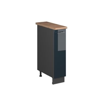 Vicco Mueble De Botica Fame-line, Azul Oscuro Alto Brillo/antracita, 20 Cm, Et Roble, Vicco