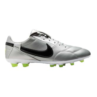 Nike Heren Premier 3 Classic Leather Firm Ground Voetbalschoenen (Zilver/Zwart)