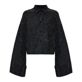 Maison Margiela Shirts, female, Black, Size: XS Jacquard Convertible Shirt