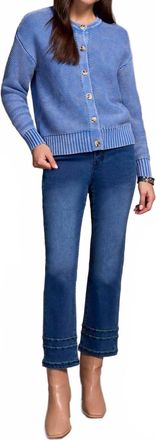 Tribal Button Front Cardigan In Ultra Blue