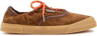 Moncler Vera Leisure Leather-trim Suede Sneakers - Brown - 37 (IT37 / UK4)