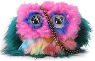 Kurt Geiger Micro Oxford Mascot Faux Fur and Leather Shoulder Bag in Pink Multi at Nordstrom