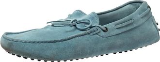 Tod's Tods Light Blue Suede Bow Slip On Loafers