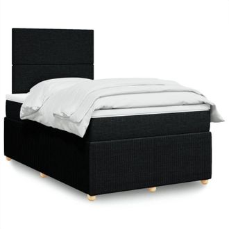 vidaXL Cama Box Spring Con Colch&oacute;n Tela Negro 120x200 Cm Vidaxl