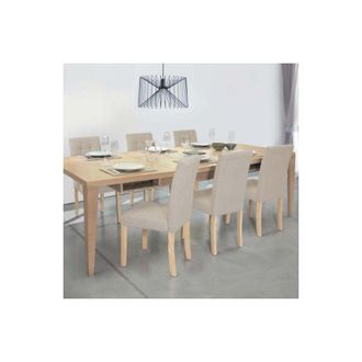 IDMarket Lote De 6 Sillas De Comedor Tapizadas Polga Beige