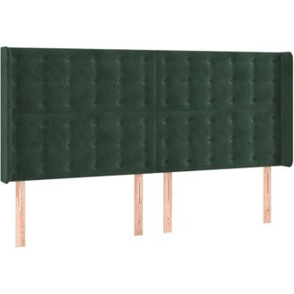vidaXL Cabecero Con Orejas De Terciopelo Verde Oscuro 163x16x118/128cm Vidaxl