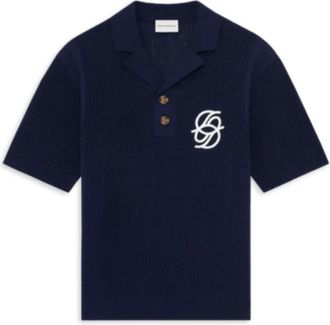 Dr&ocirc;le de Monsieur Textured Knit Polo - Heren - Polos - Blauw - S - Tops