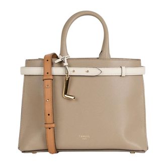 Lancel Stijlvolle Leren Handtas met Kettingriem - Dames - Handtassen - Beige - ONE Size - Leer - Tassen