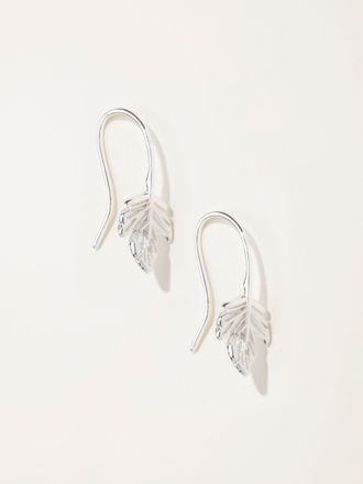 Fat Face FatFace Leaf Drop Earrings in Silver Tone