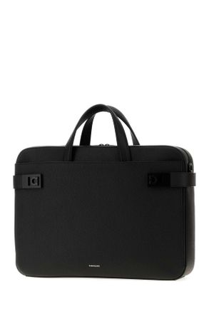 Ferragamo Mens Twins Neroneronero Leather Borse A Tracolla Bag
