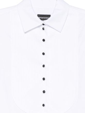 Emporio Armani Cotton Spread Collar Shirt - White